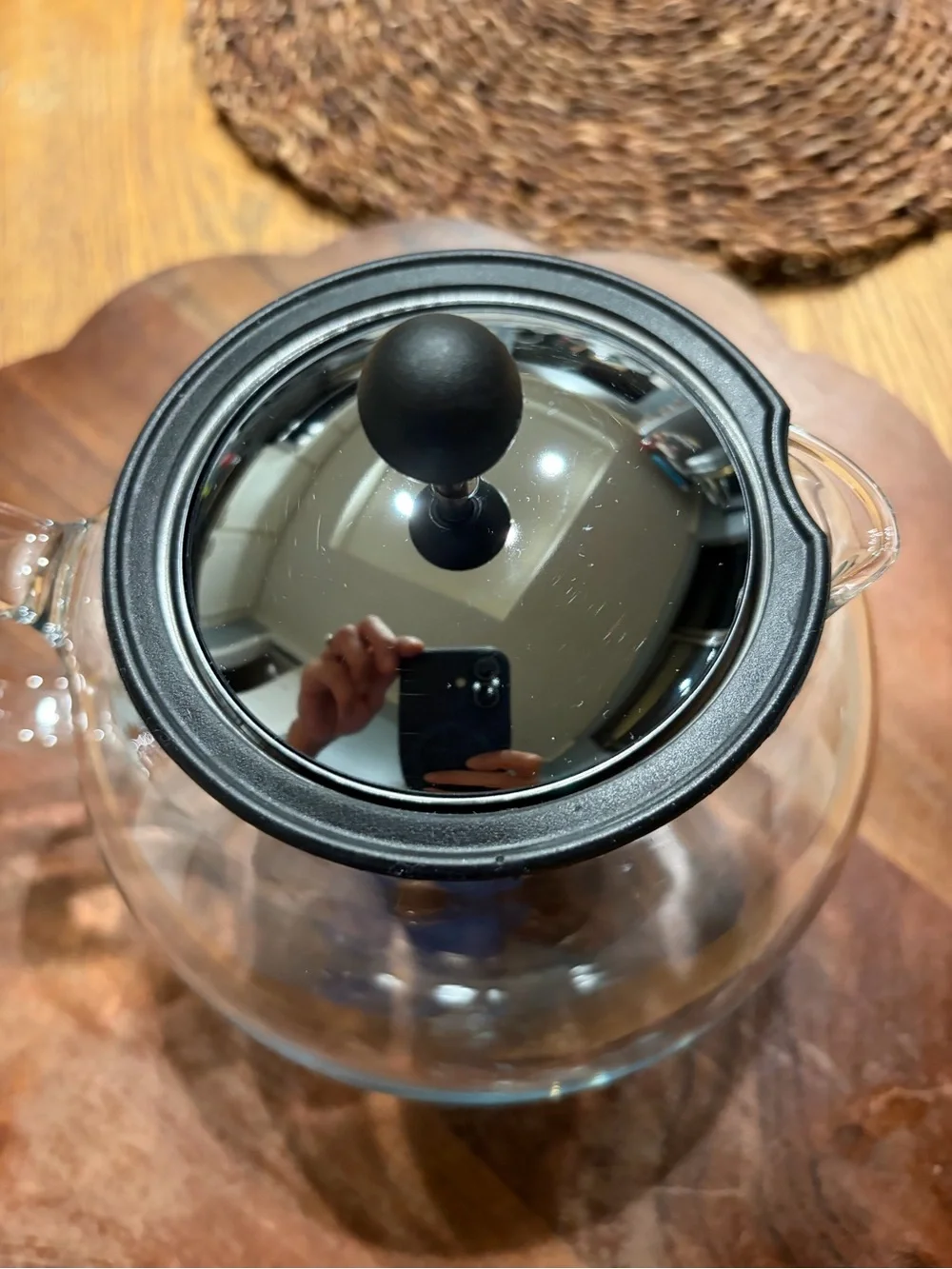 Primula Glass Teapot with Stainless Steel Infuser & Black Lid
